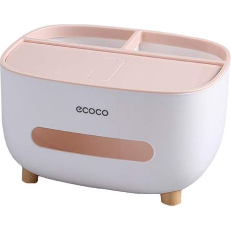 Boîte à mouchoirs, boîte à mouchoirs en PVC, boîte Multifonction, Porte-Stylo, Porte-télécommande, Porte-mouchoirs, boîte de Rangement, boîte à mouchoirs cosmétiques (Rose-1)