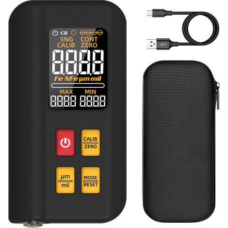 BSIDE T2X Jauge d'Épaisseur Numérique Rechargeable Appareil de Mesure de Peinture LCD Couleur 3 Résultats 0-1500µm Fe/NFe Multipoint Mini Testeur d'Épaisseur Automatique pour Voiture Bateau Métal (1/5)