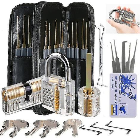Kit d'entraînement de serrurier : 30 cadenas transparents pour la pratique du crochetage (débutant). (1/4)