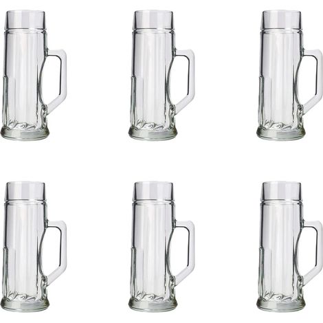 Jarra de cerveza, taza de cerveza - Juego de 6, Premium, acanalado, 0,3 L
