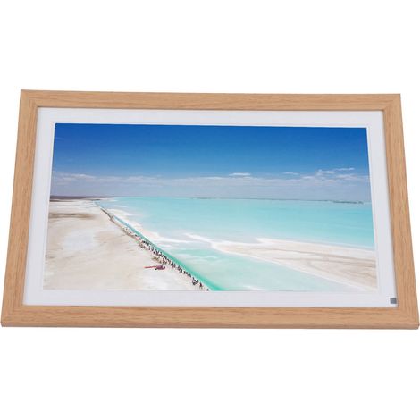 Cadre photo numérique intelligent 15,6 pouces avec écran tactile Wi-Fi pour transfert de photos et vidéos depuis votre téléphone portable. Alimentation 100-240 V (prise américaine). (1/5)
