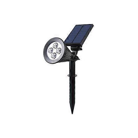 Solar-Spotlight mit 4 LEDs, wasserdicht, weiß, 2-in-1, Kunststoff, integriert, 2 W, 29 x 9,5 x 34 cm, 1 Stück