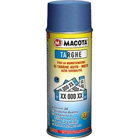 Spray vernice smaltata per targhe rinnova manutenzione veicolo in blu/bianco Colore - Bianco (1/3)