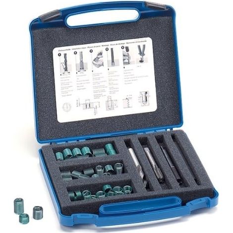 Coffret 30 HELICOIL® 3/8 UNC X9.5/14.3/19.1 Inox + Foret + Taraud + Outil + Rupteur