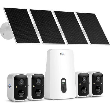 4MP Camera Surveillance WiFi extérieure sans Fil - Kit 4 Canaux avec 500 Go Stockage Local, Vision Nocturne Couleur, Audio Bidir, IP66 Étanche, Détection PIR+IA, Extensible à 10 Canaux (1/5)