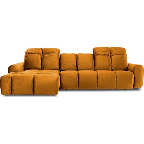 Canapé Velours Convertible Angle gauche Jaune Anacapri - 3 Places (1/5)