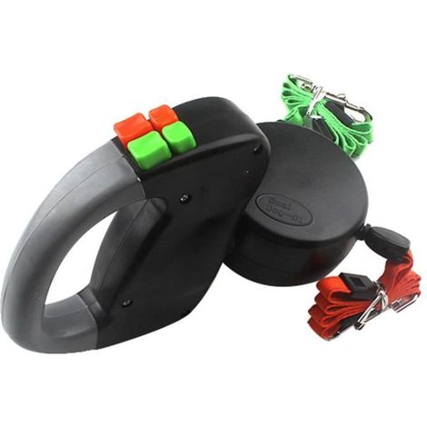 Hililand laisse rétractable pour chien 3m double laisse rétractable pour animaux de compagnie corde à enroulement automatique