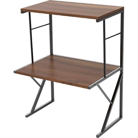 Countertop Microwave Rack Storage Shelving Unit, Small Oven Shelf Microwave Stand, Printer Stand for Desktop Storage Organizer (Walnut, 3 tiers)