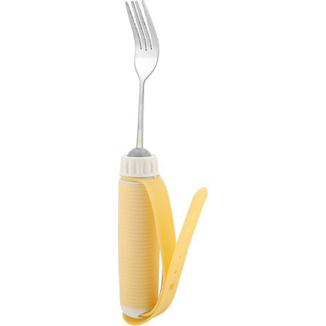 Cuillère articulée rotative pour personne âgée, couvert ergonomique flexible démontable, manche pivotant adapté arthrite, couvert repas 1 pièce, acier inoxydable. (1/5)