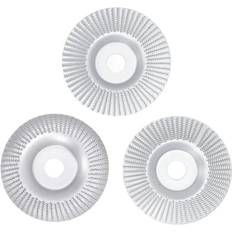 Ensemble de 3 disques à sculpter le bois, diamètre extérieur 125 mm, diamètre intérieur 22 mm, forme plate, biseautée et incurvée, pour outils de 4 pouces. (1/4)
