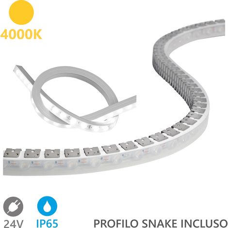 Alcapower Wall Washer Striscia LED 5m 24V 4000K 20W/m 1650lm/m IP65 in Silicone, CRI 90, Alta Efficienza Luminosa per Illuminazione Architetturale (1/5)