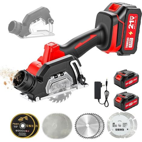 Cordless Circular Saw, Wood and Panel Cutter, 8 Blades 76 mm (1/5)