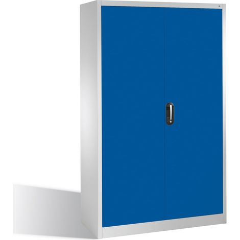 C+P Werkzeugschrank mit Drehtüren, innen 4 Böden, H1950xB1200xT400mm Front Enzianblau Korpus Lichtgrau (1/4)