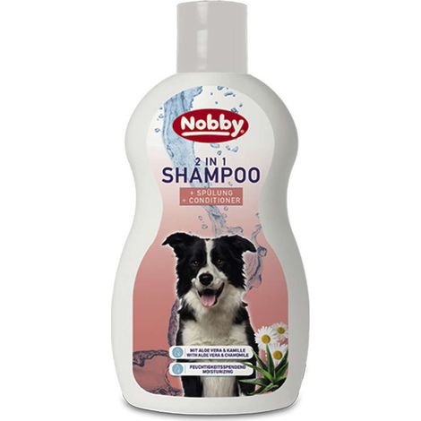 Nobby – Shampooing 2 en 1 pour chiens – Flacon de 300 ml, aloe vera et camomille