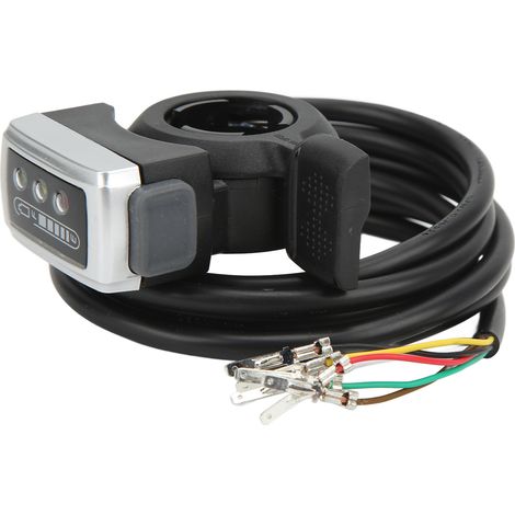 Poignée d'accélérateur au pouce 6 fils avec interrupteur marche/arrêt, indicateur de batterie, ouverture 22 mm pour vélo électrique et trottinette 36V (1/5)