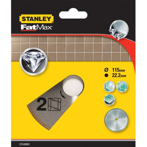 Disco de diamante stanley 115x22,2mm para azulejos y vidrio sta38002-xj