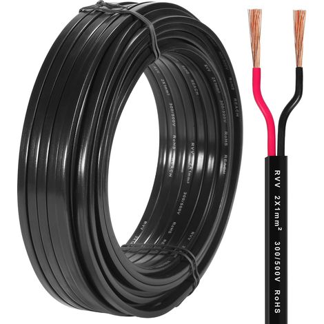Câble remorque 2 Fils 20M, Câble électrique pour eclairage de remorque, Câble Plat 2 Fils pour Feux remorque Caravane,Câble de véhicule 2 x 1 mm² 12V 24V 48V 80V (1/5)