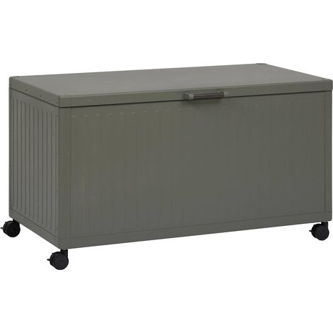 Coffre de Rangement Extérieur Edenio 670L Laurier - Structure Acier Galvanisé et Aluminium - Etanche et Mobile - Mobilier pour Jardin, Balcon, Terrasse (1/5)