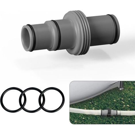 Connecteur de tuyau de piscine 38 mm , adaptateur de tuyau de piscine pour Intex Bestway Coleman , connecteur de tuyau de piscine pour tuyau Ø 38 mm , connecteur de tuyau de piscine Intex , connecteur (1/4)