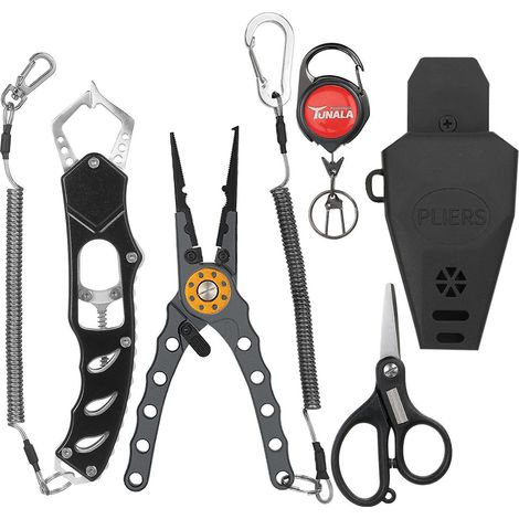 Kit Pince Multifonction Pêche avec Ciseaux Poissons Gripper Zinger Rétracteur (1/5)