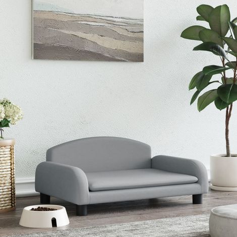 Lit pour chien Canapé chien design scandinave gris clair 70x45x30 cm tissu 45991 (1/5)