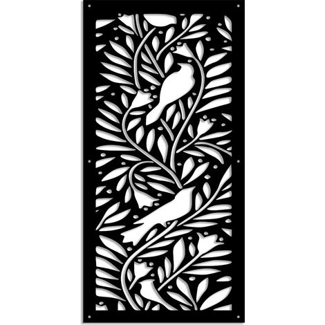 COLIBRI - Panneau ajouré en PVC - Brise-soleil - Dimension : 50x150 cm - Couleur : noir