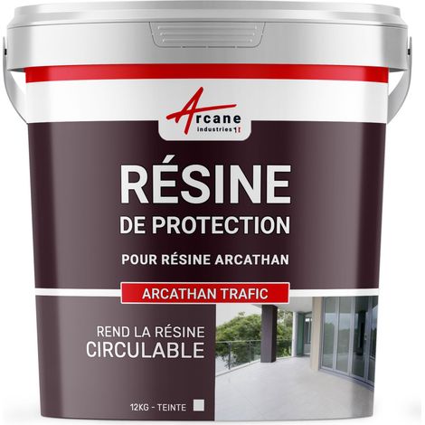 Résine de finition circulable, polyurethane, pour etancheite, toiture plate : Arcathan trafic - 12 kg Blanc - ARCANE INDUSTRIES