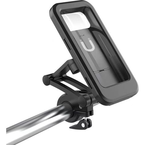 Support Téléphone Vélo Moto Scooter, Universel Ecran Tactile Etanche Rotation à 360 VTT Support Guidon Housse De Téléphone, pour 5.5-7.0 Pouces Smartphones (1/5)