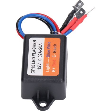 Clignoteur électronique 12V pour clignotants LED auto, module relais flash 0,02-20A, contrôleur stroboscope voiture, boîtier clignotant universel (1/5)