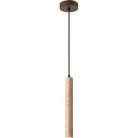 Suspension linéaire LED en marbre naturel, tube long style vintage, convient à la salle à manger et à la chambre, lumière chaude. (1/5)