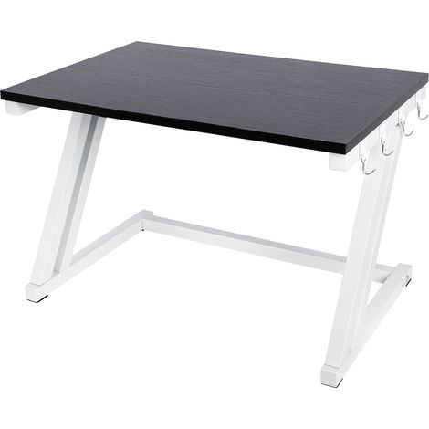 Haloyo® Mikrowellenregal mit 4 Haken,2-Stufiges,57 x 38 x 38 cm,weiß+schwarz (1/5)