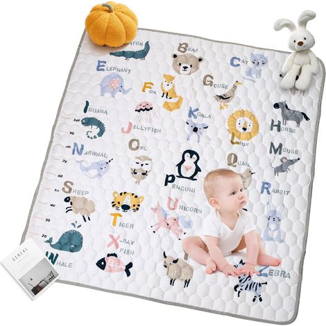 Tapis Bébé, Tapis d’Activités Bébé 180x150cm, Tapis Éveil Bébé Rembourré, Tapis Motricité Bébé Antidérapant, Doux et Lavable, Tapis Enfant pour Intérieur/Extérieur, Idéal pour les Premiers Pas (1/5)