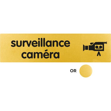 Plaque de porte Surveillance caméra - Classique or 170x45mm - 4491202