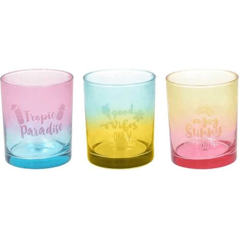 Set mit 3 Gläsern 280 Cc Mehrfarbiges Glas Sunset Line