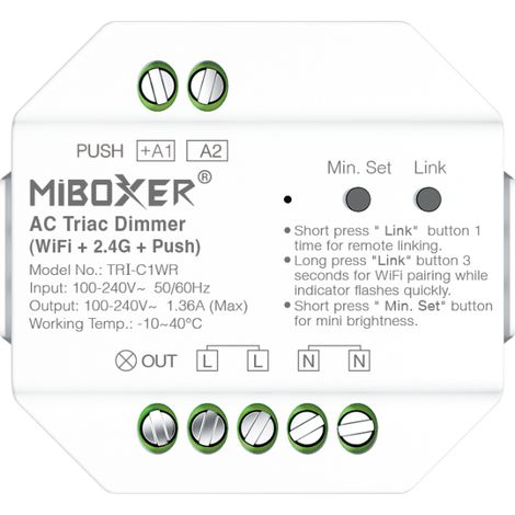 Dimmer per strisce LED CA WiFi 2.4G + pulsante