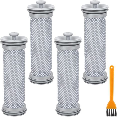 Lot de 4 filtres de rechange pour les aspirateurs sans fil VC4 VC6 VC7, avec 4 filtres d'entrée d'air et 1 brosse de nettoyage (1/5)
