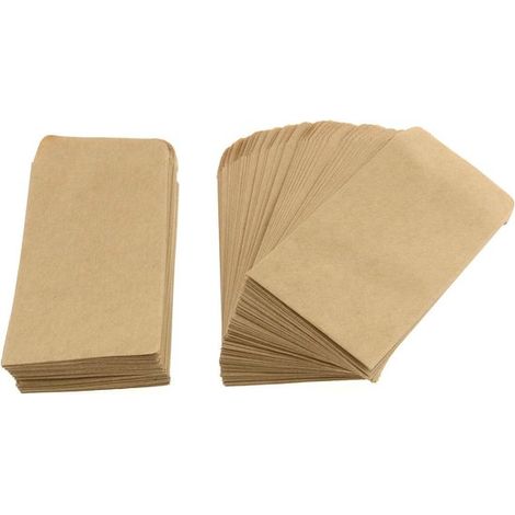 100 pièces - Sacs en papier - Haute qualité - Pas faciles à déchirer - Mini sacs en papier kraft - Marron - 10 x 6 cm - Sacs à graines en papier kraft (1/5)