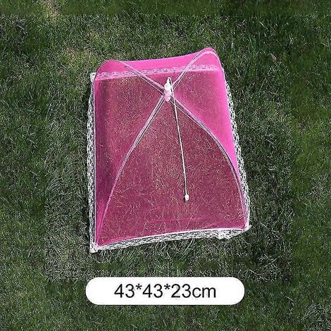 Faltbare Lebensmittelabdeckung aus Netzgewebe, Fliegen- und Mückenschutz, Pop-up-Lebensmittelabdeckung, Regenschirm, atmungsaktive Abdeckung für Mahlzeiten, Gemüse und Obst, Küchenzubehör – 43 x 43 cm