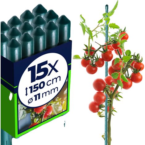 Soporte para plantas, acero revestido, altura 150 cm, 15 piezas, versátil para diversas plantas, resistente al viento. (1/5)
