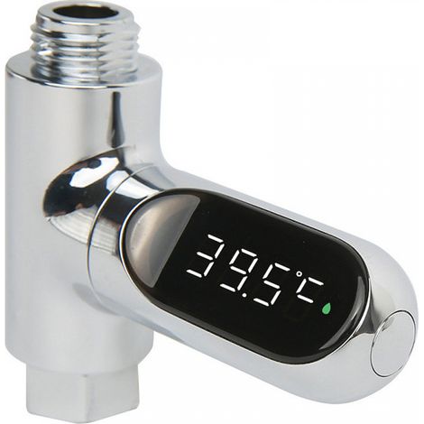 Thermomètre de Douche à LED phe Numérique 0 100 ° C avec Rotatif 360 Compteur d'eau (1/5)