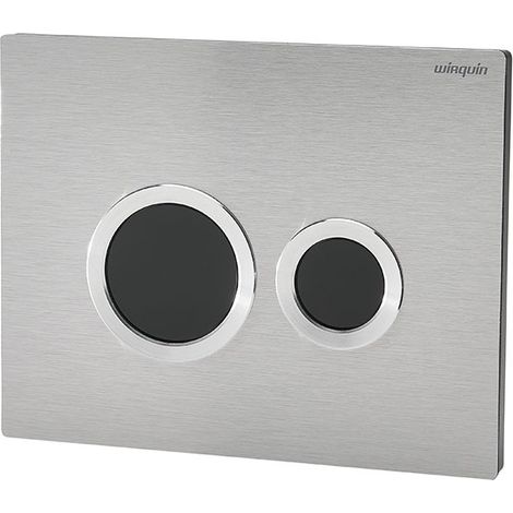 Plaque de commande HOOPS alu brossé - Commande double chasse - Wirquin PRO 55721305 (1/4)