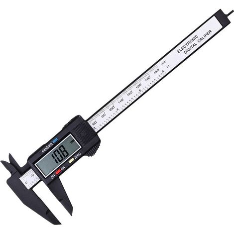 Pied à Coulisse Numérique Électronique 100mm/150mm, Écran LCD, Règle, en Fibre de Carbone et Plastique, Outil de Mesure, 150mm 6inch, plastique, 1 (1/3)