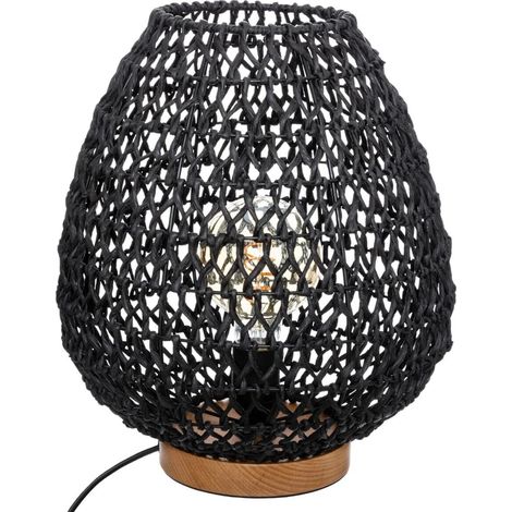 Lámpara «Etel» negro - metal y papel H36 cm - Atmosphera créateur d'intérieur (1/5)