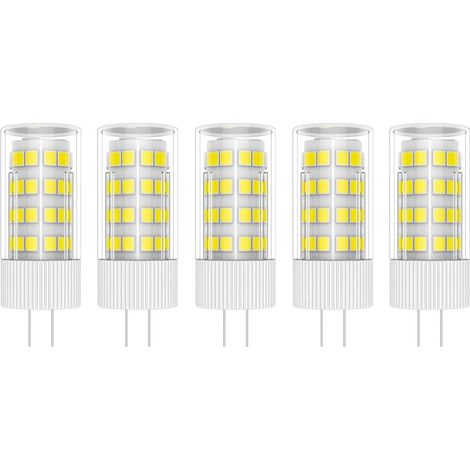 5X G4 Lampe LED 5W Ampoule Lampe 51 SMD 2835LEDs Blanc Chaud 6000K Ampoule LED 400LM Équivalent à lampe halogène 50W AC 220V [Classe énergétique A+] (1/4)