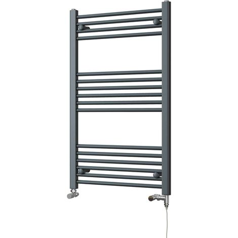 Zennor - Anthracite Dual Fuel Towel Rail H1000mm x W600mm Standard - Straight (1/3)