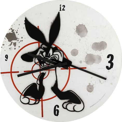 Horloge blanche en verre Bugs Bunny 30 cm (1/2)