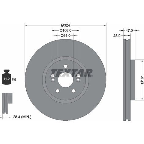 Lot de 2 Disques de frein Textar 92119405 RENAULT 7701206923 7701207357