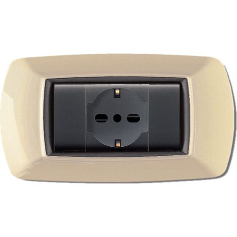 Placca placchetta per interruttore elettrico 4 Posti - Avorio ECL2984A (1/2)