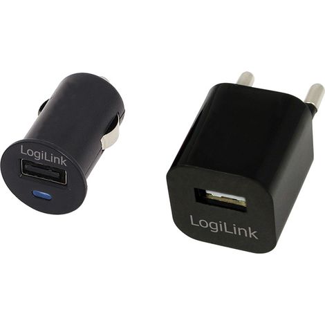 Cargador usb casa/coche logilink pa0076 5v/1a pa0076