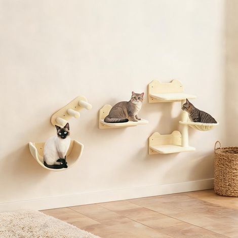 Arbre à chat beige en spanplatte Polyester 40 x 28 x 73 cm (1/5)